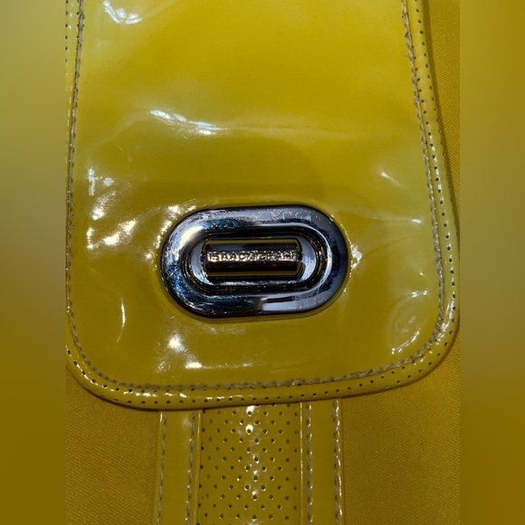 Isaac Mizrahi yellow canvas and vinyl bag - Picture 3 of 8